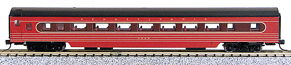 85' Smooth-Side Coach - Ready to Run w/Micro-Trains(R) Couplers -- Pennsylvania Railroad (Loewy Fleet of Modernism, red, tuscan)