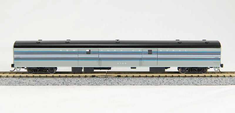 85' Smooth-Side Full Baggage - Ready to Run w/Micro-Trains(R) Couplers -- NYC (20th Century Limited, 2-Tone Gray w/Window Stripes)