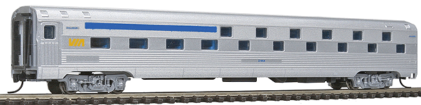 Budd 85' Corrugated-Side 24-8 Slumbercoach - Ready to Run -- VIA Rail Canada (silver, blue, yellow)