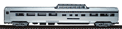 Budd 85' Streamlined Corrugated Side Mid-Train Dome -- Baltimore & Ohio