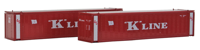 45' Intermodal Container 2-Pack - Ready to Run -- K-Line (red)