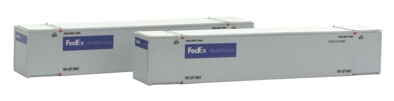 Monon 53' Rivet-Side Container 2-Pack - Ready to Run -- FedEx Set #2 (gray)