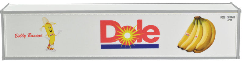 40' Reefer Container 2-Pack - Ready to Run -- Dole DFIU #400104-0, 310324-1 (white, red, blue, Bobby Banana w/Crossed Legs