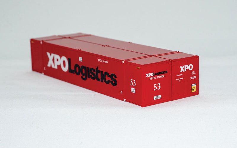 Monon 53' Rivet-Side Container 2-Pack - Ready to Run -- XPO Logistics Set #1 (red, white, black)