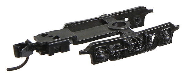 4-Wheel Passenger Car Truck w/Coupler - No Wheelsets -- With Micro-Trains(R) Knuckle Coupler (black) 1 Pair