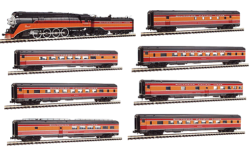 Steam Passenger GS-4 Daylight w/SP Tender & 7 Budd Cars -- 1 Each: RPO, Parlor Car, Diner & Observation; 3 Coaches