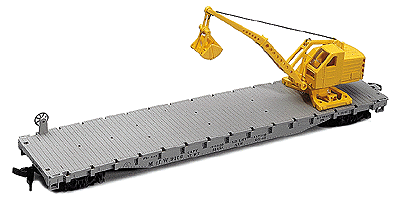 Flatcar MOW w/Operating Boom Crane -- (gray)