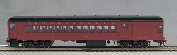 P54 Heavyweight Combine - Ready to Run -- Pennsylvania Railroad #4711 (Tuscan, black, Futura Lettering)