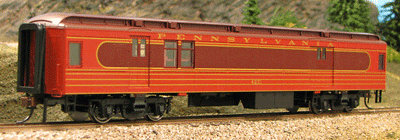 Heavyweight 65' Branchline Baggage/Railway Post Office w/Lights - Ready to Run -- Pennsylvania Railroad (Fleet of Modernism, red, Tuscan)