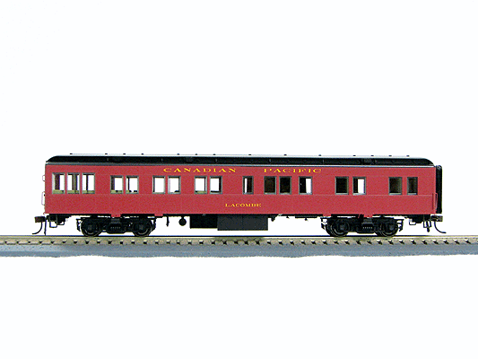 Heavyweight 65' Branchline Solarium-Observation w/Lights - Ready to Run -- Canadian Pacific (maroon, black Roof)