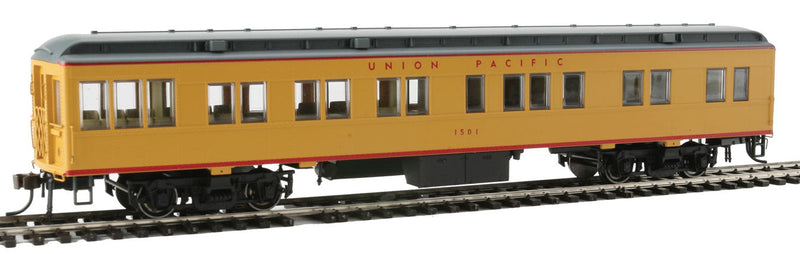 Heavyweight 65' Branchline Solarium-Observation w/Lights - Ready to Run -- Union Pacific #1501 (Armour Yellow, gray, red)