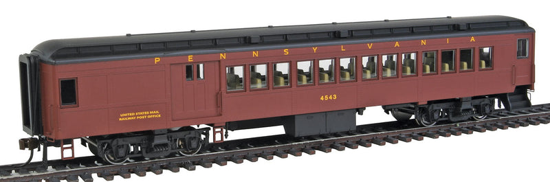 Heavyweight 65' Branchline Combine w/Lights - Ready to Run -- Pennsylvania Railroad #4543 (Tuscan, Futura Lettering)