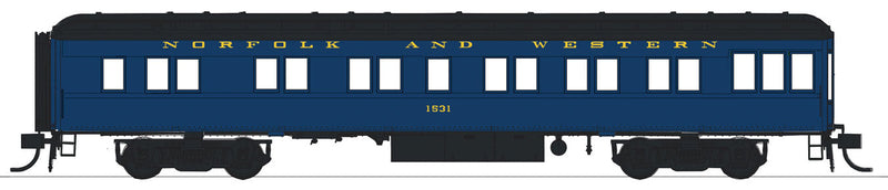 Heavyweight 65' Branchline Solarium-Observation w/Lights - Ready to Run -- Norfolk & Western #1535 (Pevler Blue, black)