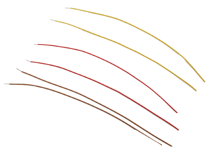 MU Jumper Cable .020" Vinyl 3" Long pkg(6) -- 2 Each Red, Brown & Yellow