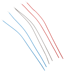 MU Jumper Cable .020" Vinyl 3" Long pkg(6) -- 2 Each Red, Blue & Gray