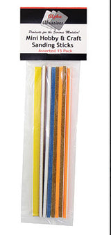 Mini Hobby and Craft Sanding Sticks -- 3 Sticks Each: 100, 180, 240, 320, 400 Grit-1