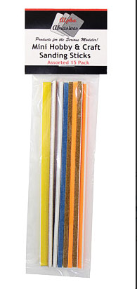 Mini Hobby and Craft Sanding Sticks -- 3 Sticks Each: 100, 180, 240, 320, 400 Grit-1