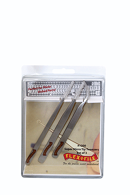 Stainless Steel Tweezer Set -- 2 straight, 1 curved