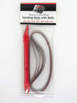 Sanding Stick with Abrasive Belts -- Includes 1 Each: 80, 120, 240, 320, 400, 600 Grit Belts-2