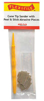 Cone-Tip Sander -- 400 Grit Abrasive Pieces (10) & Handle