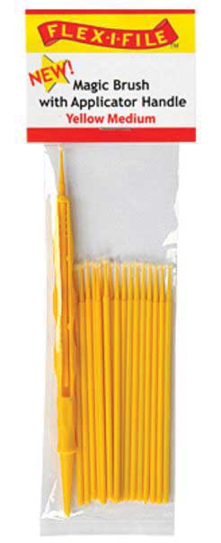 Magic Brush -- Medium & 1 Applicator Handle/Holder (yellow) pkg(18)