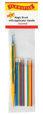 Magic Brush Assortment -- Assorted & 1 Applicator Handle/Holder (yellow) pkg(15)