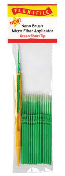 Nano Brush -- Short Tip & 1 Applicator Handle/Holder (green) pkg(24)