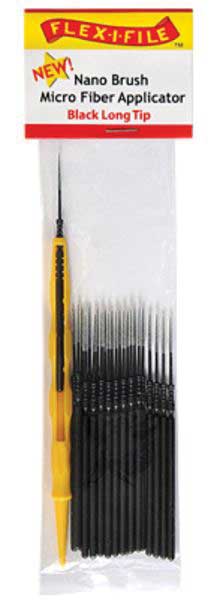 Nano Brush -- Long Tip & 1 Applicator Handle/Holder (black) pkg(24)