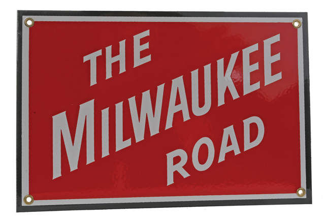 Railroad Sign -- Milwaukee Road - 8 x 12"