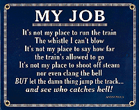 Railroad Sign -- "My Job" - 8 x 10"