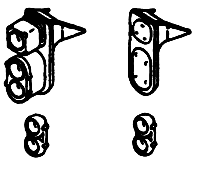 Headlight Sets - SP - Mars Lights, SD7/9 -- Single End pkg(6)