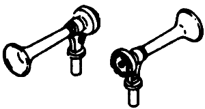 Air Horns -- Wabco Type E, Single-Chime pkg(2)