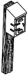 Telephone Box -- With Wood Post