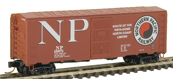 40' AAR Boxcar - No Roofwalk -- Northern Pacific (large logo)