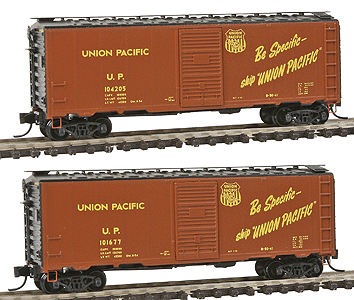 1944 AAR 40' Boxcar - 2 Pack -- Union Pacific (Overland Shield)