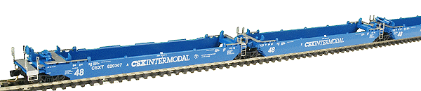 Maxi Stack III 5-Unit Intermodal Well Car -- CSX Intermodal/Blue #2
