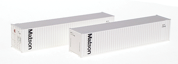 40' Wrinkle-Side Container 2-Pack -- Matson (white)