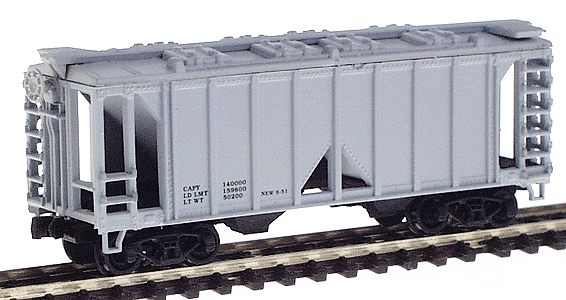 2 Bay Rib-Sided Covered Hopper -- Dimi Data (gray)