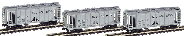 2-Bay Covered Hopper 3-Pack -- Denver & Rio Grande Western