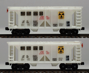 2-Bay Ribbed Side Covered Hopper -- Atomic Products (APIX) Glow-In-The-Dark