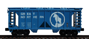 2-Bay Rib-Sided Covered Hopper - Single Car -- Great Northern (Modern Logo)