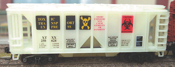 2 Bay Rib-Sided Covered Hopper, Vintage -- Toxic Transport Express "Glow In The Dark" 2-Pack