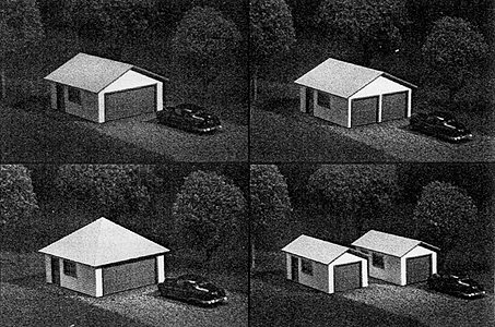 Garage -- Single Door, Single Car w/Gable Roof