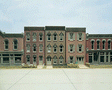 Townhouse Flats (Front Wall Only)- Woodland Scenics DPM Landmark Structures(R) -- Kit - 7-5/16 x 1/8"  18.5 x 3.17cm