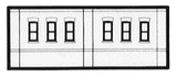 N Scale Modulars System(TM) (Plastic) -- Dock Level Windows pkg(3); 3-1/2" Wide x 1-13/32" High (8.7 x 3.5cm)-1