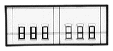 N Scale Modulars System(TM) (Plastic) -- Street level Windows pkg(3); 3-1/2" Wide x 1-13/32" High (8.7 x 3.5cm)-1