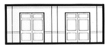 N Scale Modulars System(TM) (Plastic) -- Street Level Freight Door pkg(3); 3-1/2" Wide x 1-13/32" High (8.7 x 3.5cm-1