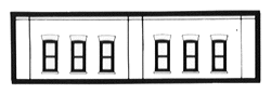 N Scale Modulars System(TM) (Plastic) -- One-Story Window Section pkg(3): 3-1/2" Wide x 15/16" High (8.7 x 2.5cm)-1