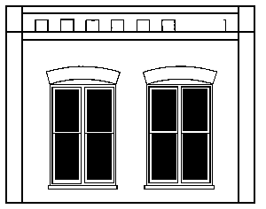Modular Walls -- Double Rectangular Windows pkg(2)