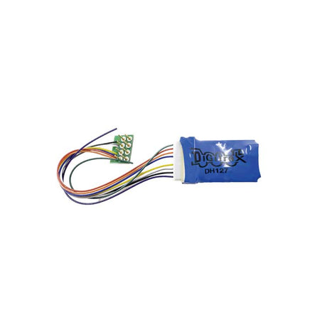 DH127P Series 7 Mobile DCC Control Decoder -- 8-Pin Medium Plug 1A/2A Peak, 2 FX7 Functions, 3.2" Wires